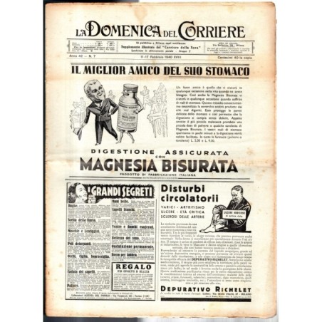LA DOMENICA DEL CORRIERE-n 7, 11-17 febbraio-1940