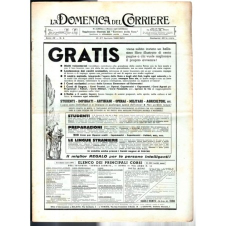 LA DOMENICA DEL CORRIERE-n 4, 21-27 gennaio-1940