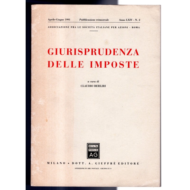 GIURISPRUDENZA DELLE IMPOSTE-n 2, aprile/giugno-1991