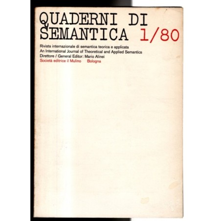QUADERNI DI SEMANTICA-n 1, gennaio/giugno-1980