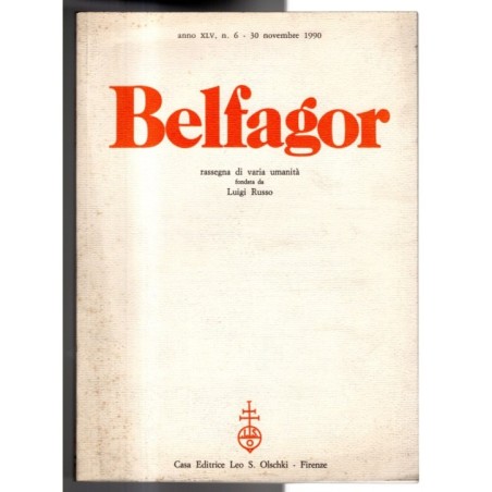 BELFAGOR. RASSEGNA DI VARIA UMANITÀ-n 6, 30 novembre-1990