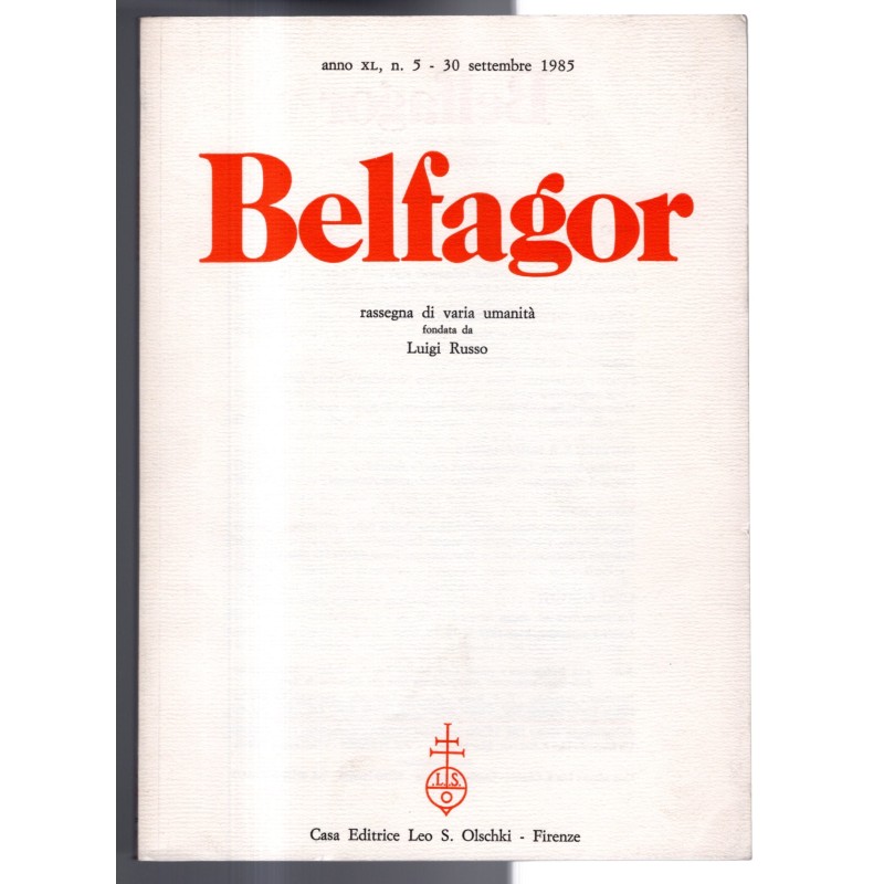 BELFAGOR. RASSEGNA DI VARIA UMANITÀ-n 5, 30 settembre-1985