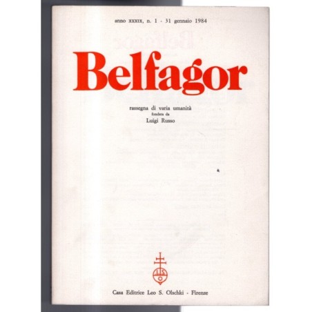 BELFAGOR. RASSEGNA DI VARIA UMANITÀ-n 1, 31 gennaio-1984