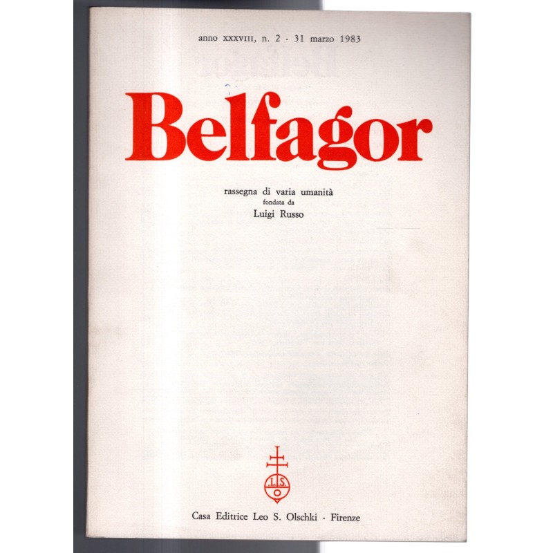 BELFAGOR. RASSEGNA DI VARIA UMANITÀ-n 2, 31 marzo-1983