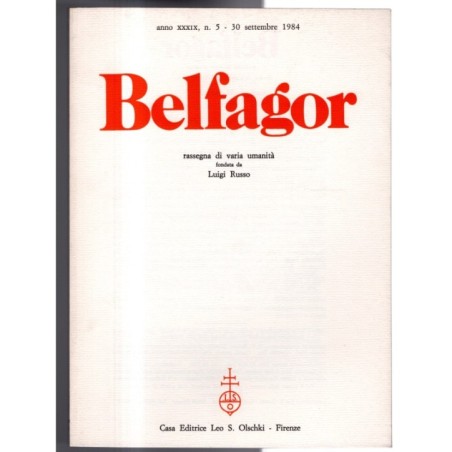 BELFAGOR. RASSEGNA DI VARIA UMANITÀ-n 5, 30 settembre-1984