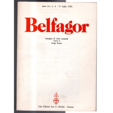 BELFAGOR. RASSEGNA DI VARIA UMANITÀ-n 4, 31 luglio-1986