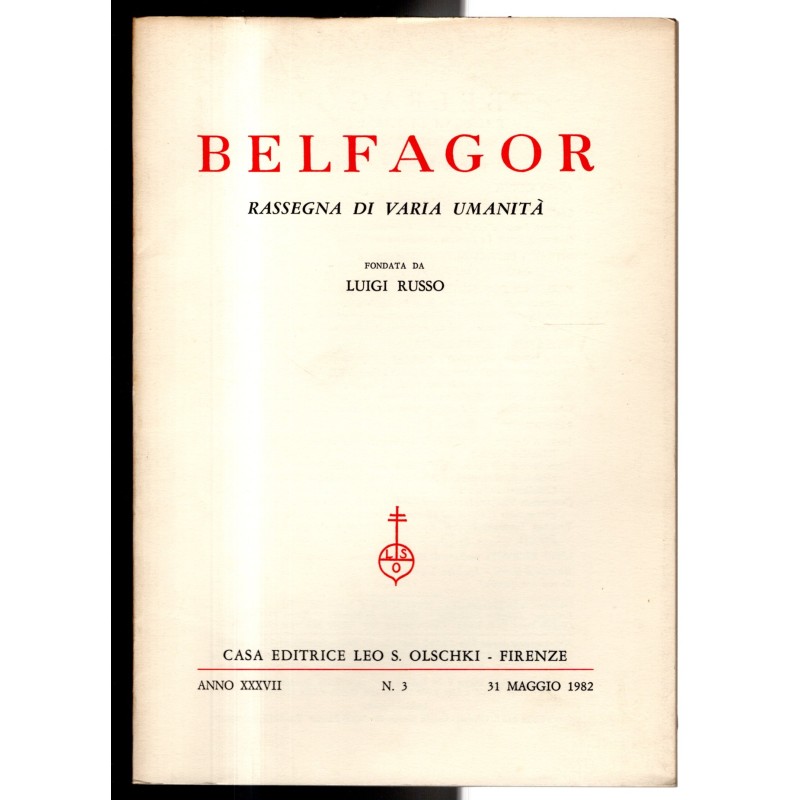BELFAGOR. RASSEGNA DI VARIA UMANITÀ-n 3, 31 maggio-1982
