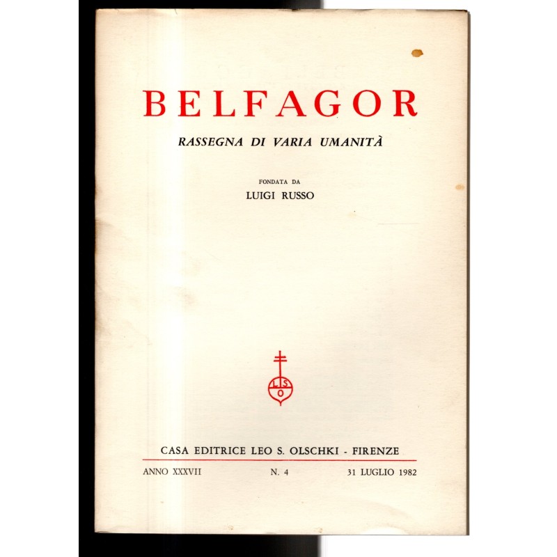 BELFAGOR. RASSEGNA DI VARIA UMANITÀ-n 4, 31 luglio-1982