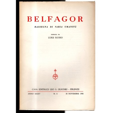 BELFAGOR. RASSEGNA DI VARIA UMANITÀ-n 6, 30 novembre-1980
