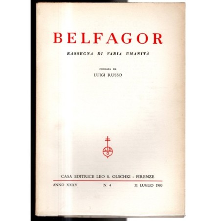 BELFAGOR. RASSEGNA DI VARIA UMANITÀ-n 4, 31 luglio-1980