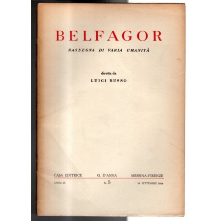 BELFAGOR. RASSEGNA DI VARIA UMANITÀ-n 5, 30 settembre-1954