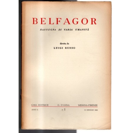 BELFAGOR. RASSEGNA DI VARIA UMANITÀ-n 1, 31 gennaio-1955