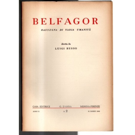 BELFAGOR. RASSEGNA DI VARIA UMANITÀ-n 2, 31 marzo-1955