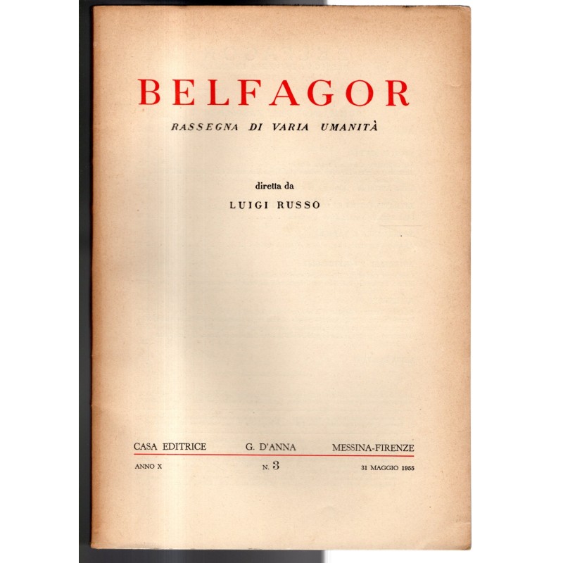 BELFAGOR. RASSEGNA DI VARIA UMANITÀ-n 3, 31 maggio-1955