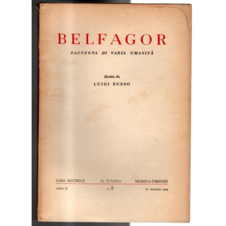 BELFAGOR. RASSEGNA DI VARIA UMANITÀ-n 3, 31 maggio-1954