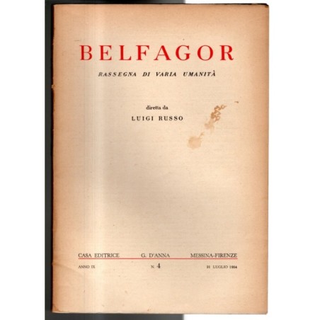 BELFAGOR. RASSEGNA DI VARIA UMANITÀ-n 4, 31 luglio-1954