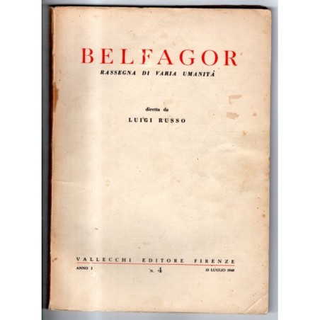 BELFAGOR. RASSEGNA DI VARIA UMANITÀ-n 4, 15 luglio-1946
