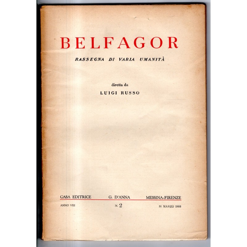 BELFAGOR. RASSEGNA DI VARIA UMANITÀ-n 2, 31 marzo-1953
