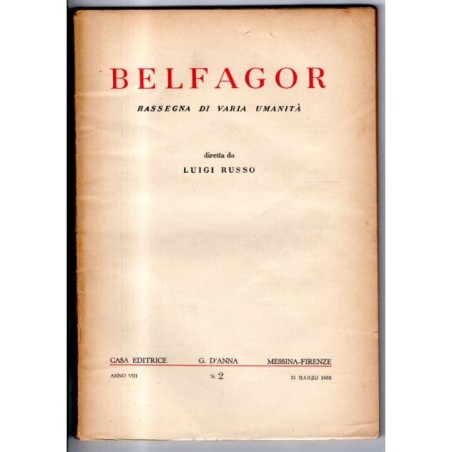 BELFAGOR. RASSEGNA DI VARIA UMANITÀ-n 2, 31 marzo-1953