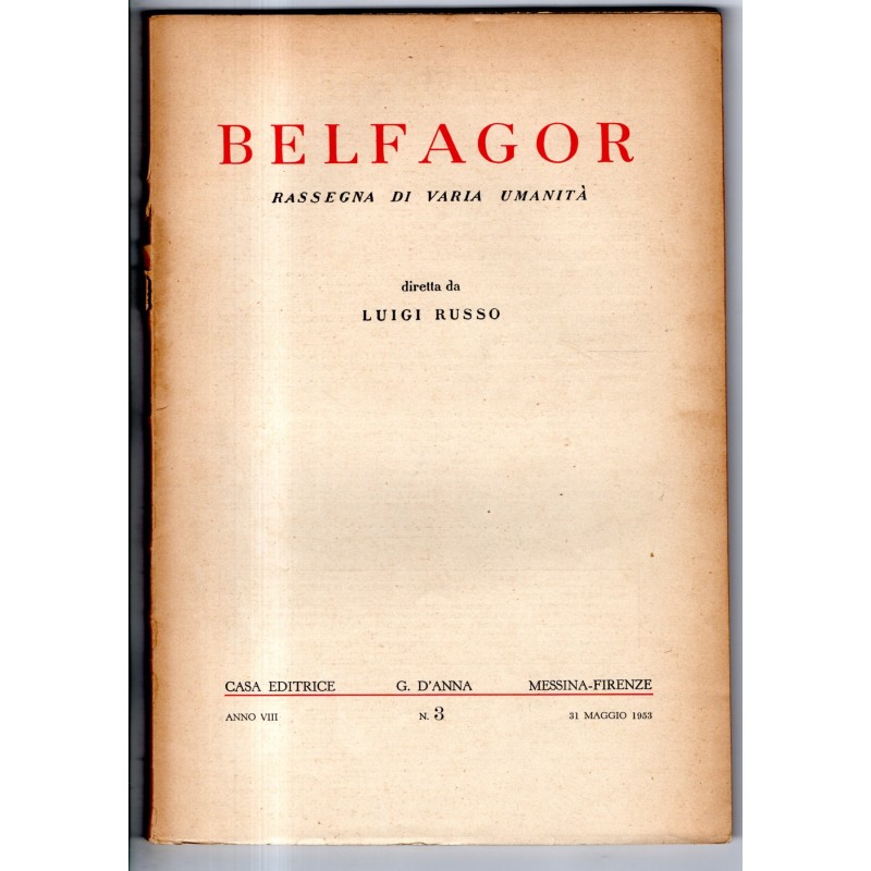 BELFAGOR. RASSEGNA DI VARIA UMANITÀ-n 3, 31 maggio-1953