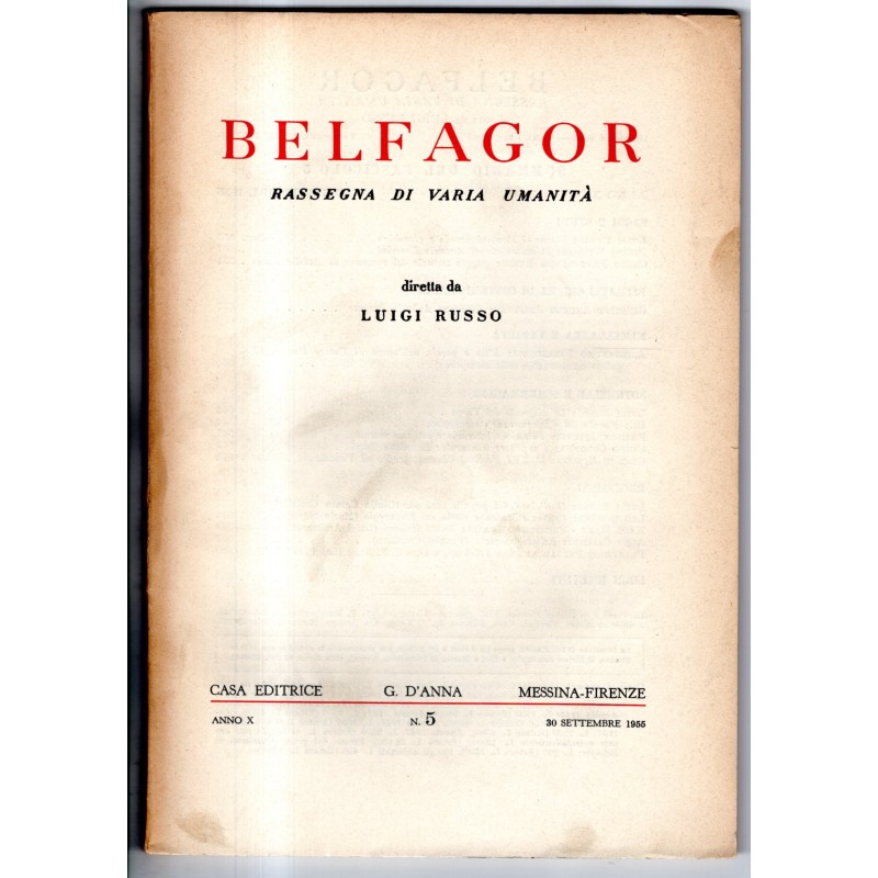 BELFAGOR. RASSEGNA DI VARIA UMANITÀ-n 5, 30 settembre-1955