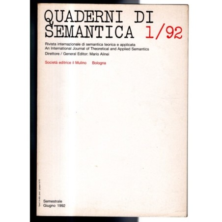 QUADERNI DI SEMANTICA-n 1, giugno-1992
