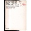 QUADERNI DI SEMANTICA-n 1, giugno-1992