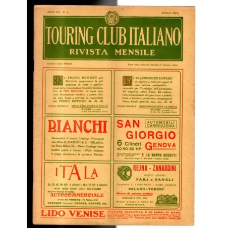 TOURING CLUB ITALIANO-n 4, aprile-1907