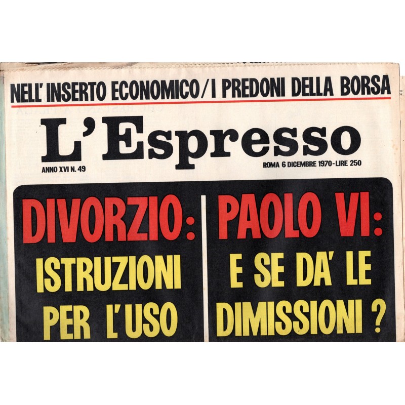 L'ESPRESSO-n 49, 6 dicembre-1970