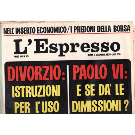 L'ESPRESSO-n 49, 6 dicembre-1970