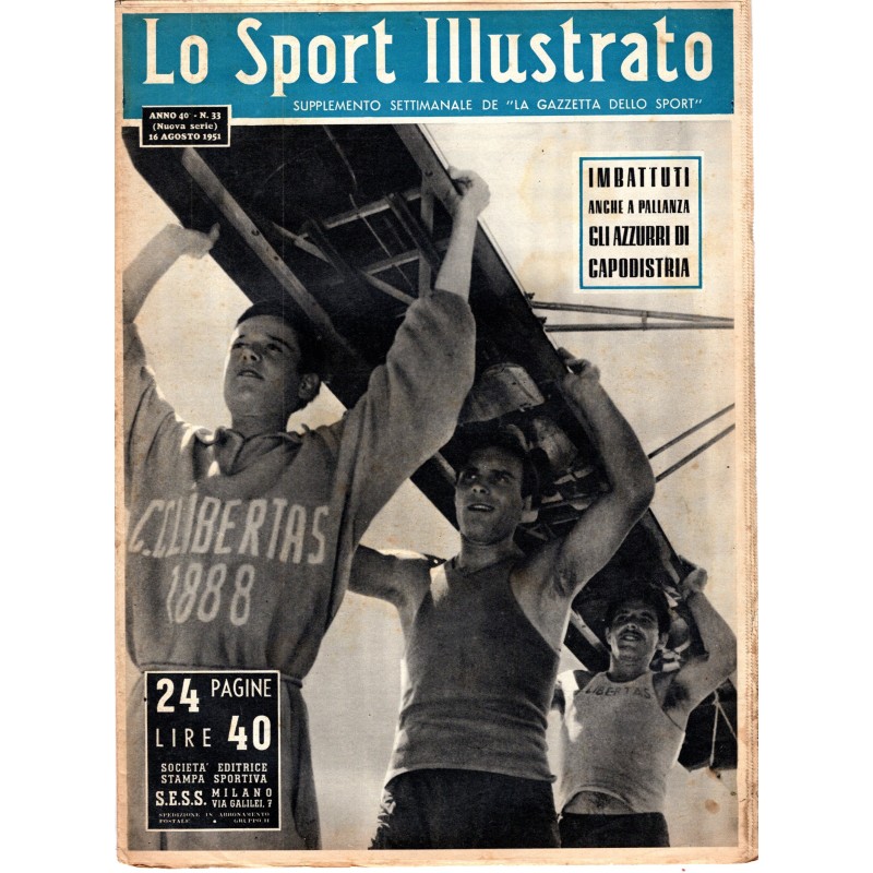 LO SPORT ILLUSTRATO-n 33, 16 agosto-1951