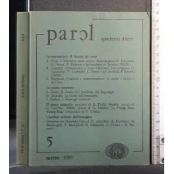 PAROL QUADERNI D'ARTE N. 5 MARZO 1989