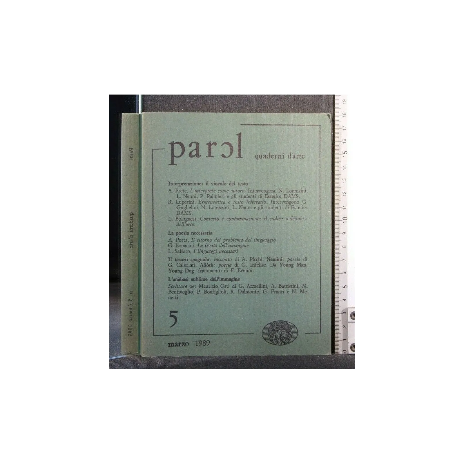 PAROL QUADERNI D'ARTE N. 5 MARZO 1989