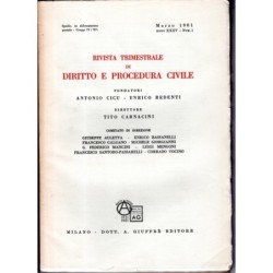 RIVISTA TRIMESTRALE DI DIRITTO E PROCEDURA CIVILE-numero 1, marzo-1981