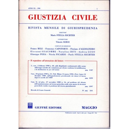 GIUSTIZIA CIVILE-numero 5, maggio-1990