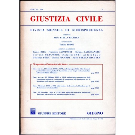 GIUSTIZIA CIVILE-numero 6, giugno-1990