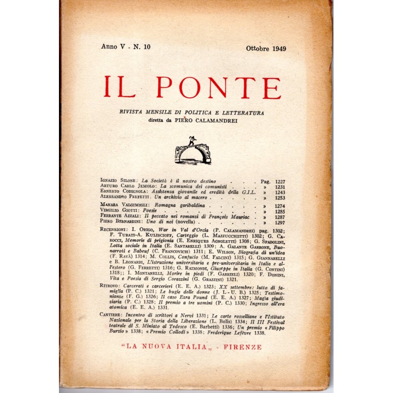 IL PONTE-numero 10, ottobre-1949