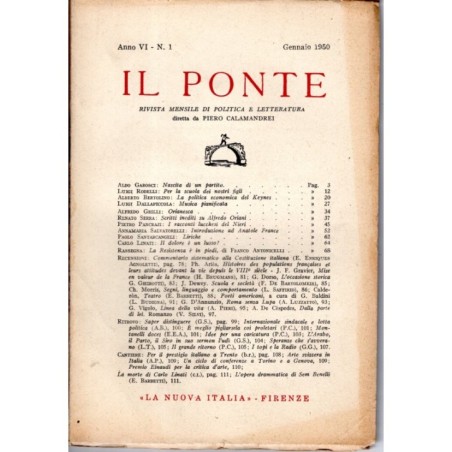 IL PONTE-numero 1, gennaio-1950
