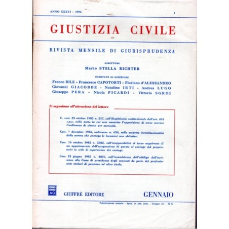 GIUSTIZIA CIVILE-numero 1, gennaio-1986