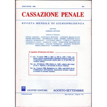 CASSAZIONE PENALE-numero 8-9, agosto-settembre-1988