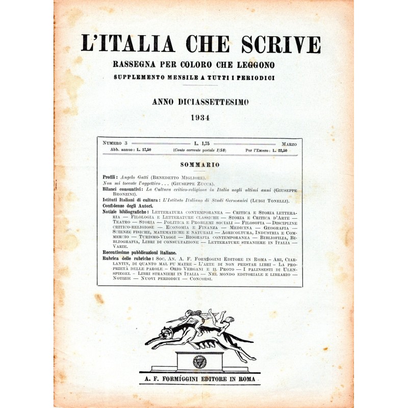 L'ITALIA CHE SCRIVE-supplemento, numero 3, marzo-1934