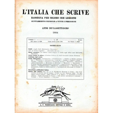 L'ITALIA CHE SCRIVE-supplemento, numero 3, marzo-1934