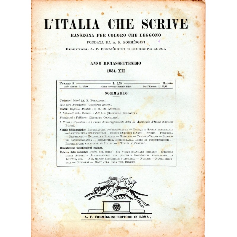 L'ITALIA CHE SCRIVE-numero 5, maggio-1934