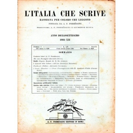 L'ITALIA CHE SCRIVE-numero 5, maggio-1934