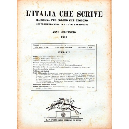 L'ITALIA CHE SCRIVE-supplemento, numero 12, dicembre-1933