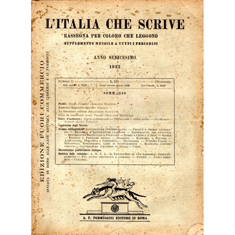 L'ITALIA CHE SCRIVE-supplemento, numero 11, novembre-1933