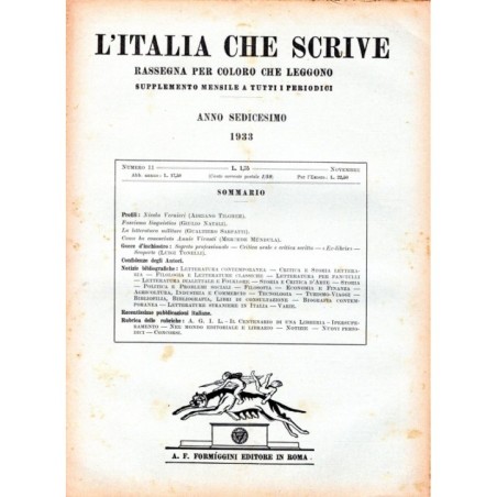 L'ITALIA CHE SCRIVE-supplemento, numero 11, novembre-1933