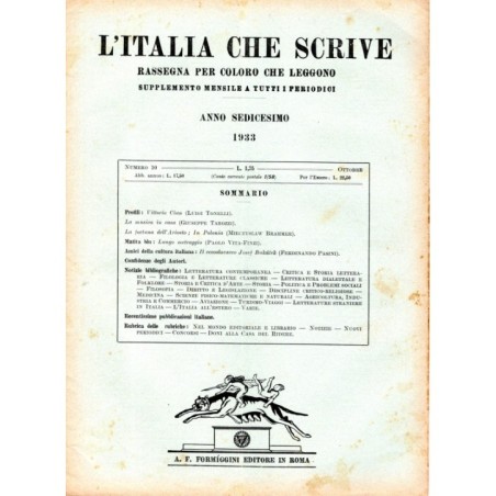 L'ITALIA CHE SCRIVE-supplemento, numero 10, ottobre-1933