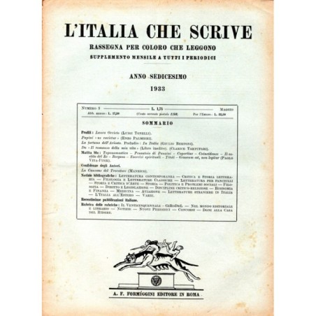 L'ITALIA CHE SCRIVE-supplemento, numero 5, maggio-1933