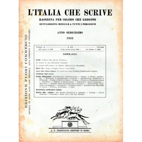 L'ITALIA CHE SCRIVE-supplemento, numero 10, ottobre-1933